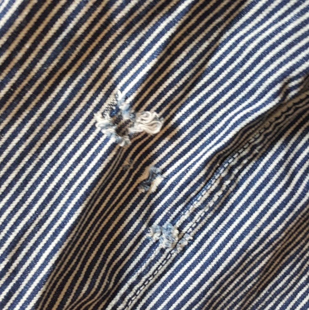 Blue and white striped wide leg jeans - Picture 4 of 4